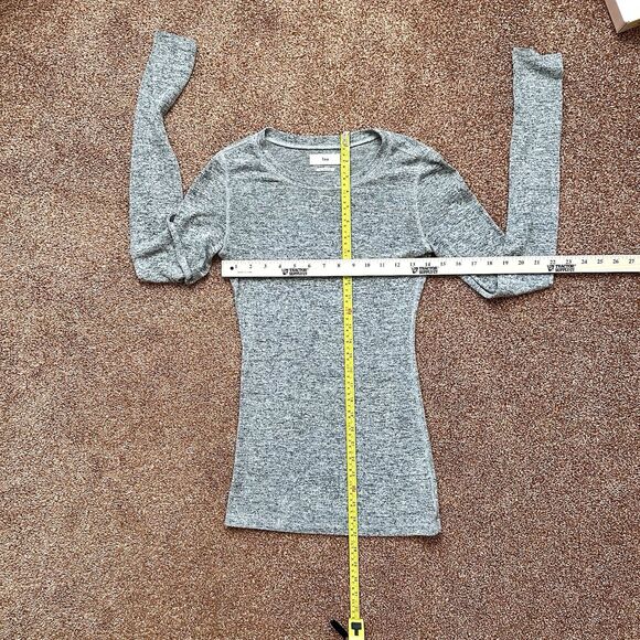 TNA Top Women’s Small Long Sleeve Pullover Crew Heathered Gray Basic - Picture 6 of 7